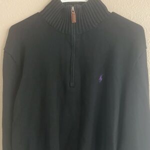 Polo by Ralph Lauren- black quarter zip sweater